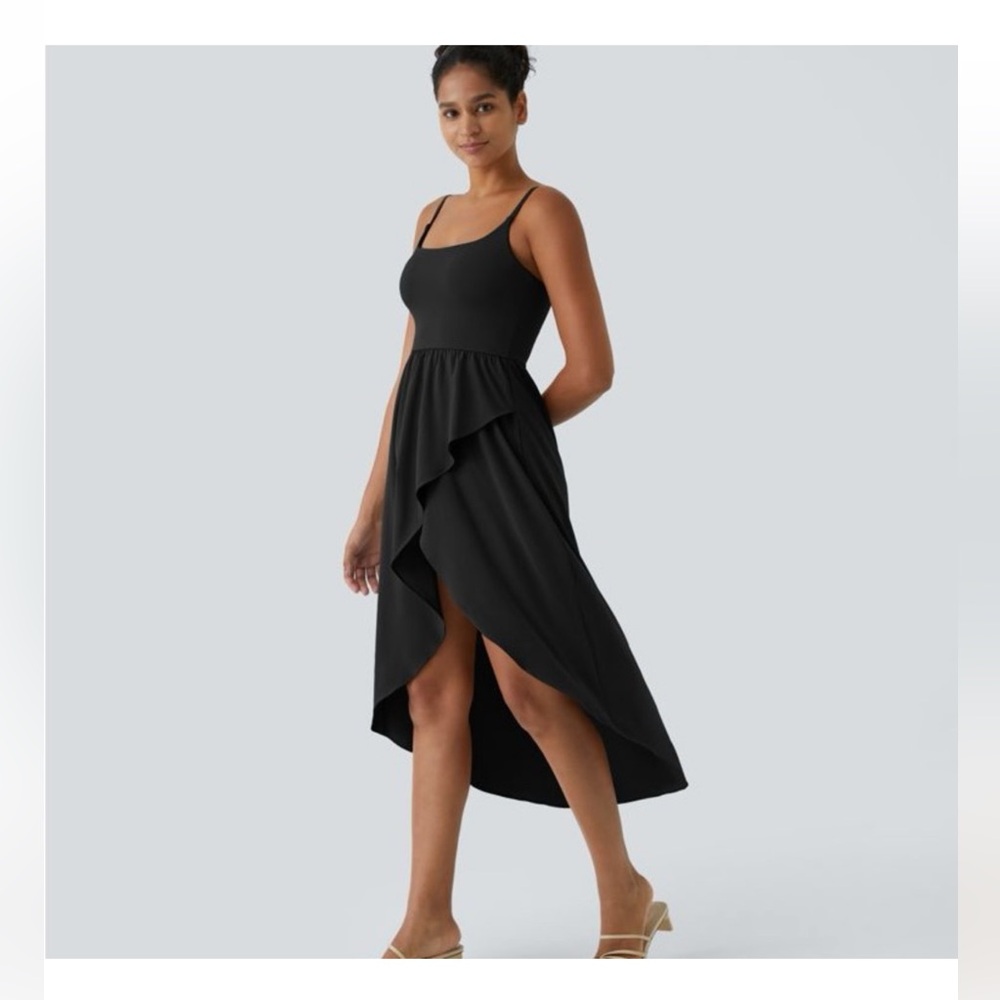 HALARA Black High Low Dress